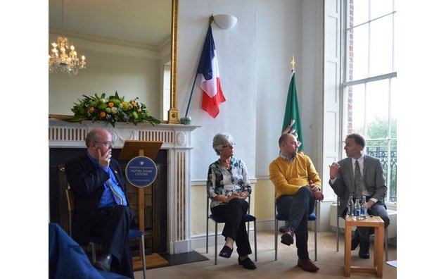 (left to right) Kevin Whelan (ND Univ), Phyllis Gaffney (UCD), Tom O'Connor (Maynooth Univ), Justin Dolan Stover (Idaho State Univ)